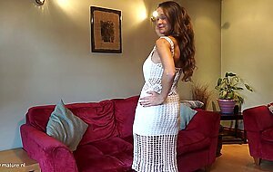 Josie posie, british housewife josie shows her hairy bush and masturbates