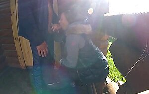 Russian mature couple fucking outdoor