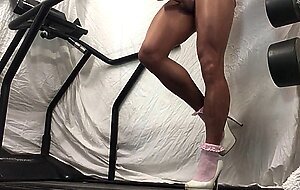 Walk in pink panties with cumshot .