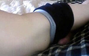 Bed humping twink cum