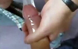 Two guys cum in one condom