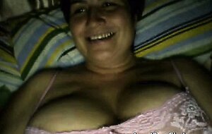 Russian mature mother flashing tits