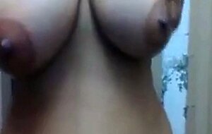 Pakistani girl playing with her Boobs