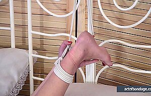 hairy Candy Red tightly bound to bedpost