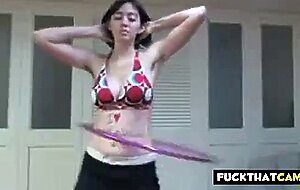 Hairy armpits Hula Hoop