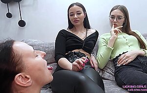 Girls licking feet