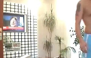 Busty amateur Milf fucked in her living room with cum