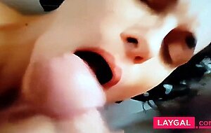 slut slowed Italian blowjob cumshot in mouth