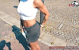 German blonde tattoo fitness slut picked up on street