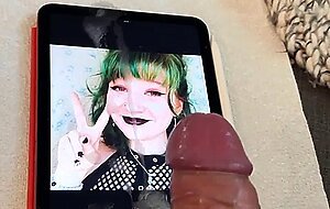 Goth Teen takes big cum tribute
