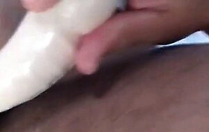 Footlong dildo in my girl's ass