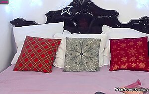 Russian teen hottie fucks dildo on webcam