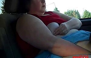 SSBBW Slut Masturbates in her Car