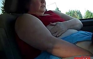 SSBBW Slut Masturbates in her Car