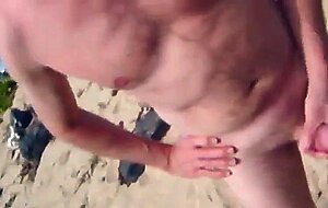 Big Dick Beach Handjob