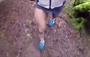 Runner guy cumshot on park