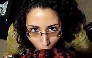 Arabic woman sucks like a pro and love cum