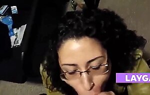 Arabic woman sucks like a pro and love cum