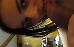 Teen girl gives an amazing head in POV style