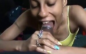 Nasty bitch Sloppy deepthroat bbc blowjob
