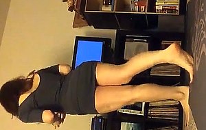 Sexy yoga teacher teasing on webcam