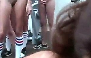 Sorority hazing in gym licking pussy