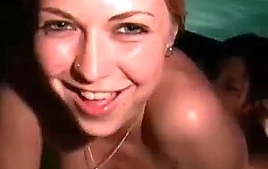 Extremely naughty real video of two girls that just met each other and turn lesbian while partying