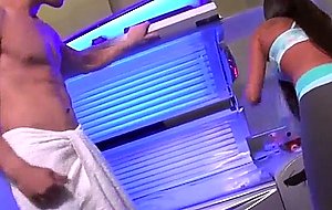 Gorgeous gianna gets screwed by a huge cock at the tanning salon