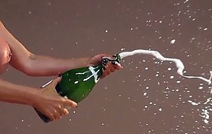 Nikki benz dressed up like kim kardashian strips down and takes a champagne shower