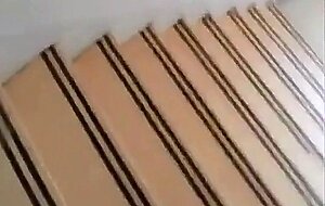 Amateur public facial on stairway