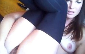 Webcam girl didlo masturbates