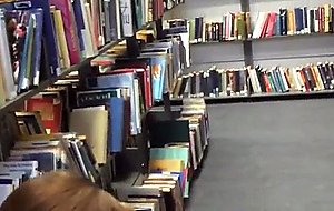 Girlfriend gives head and gets fucked at the college library