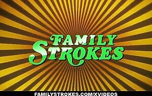 Familystrokes - costumed teen (kate bloom) and milf (audrey noir) get fucked