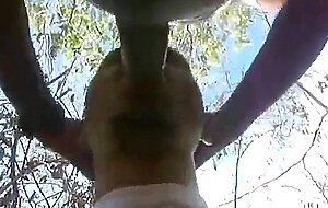 Black Guy Sucks Old Man's Cock Outdoors
