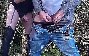 Outdoor Handjob: Fingering Big Balls