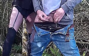 Outdoor Handjob: Fingering Big Balls