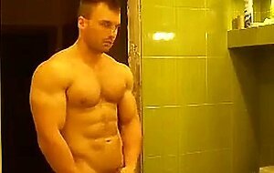 Muscular Russian Hunk Strips and Plays