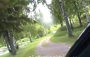 Offentlig avsugning i Hedemora, Sverige med ett ansiktsavslut