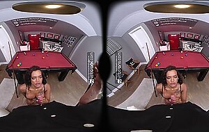 VRB Trans: Busty Brazilian T-Girl with a Big Dick Fucked on a Pool Table | VR Porn