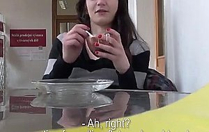 Petite euro amateurs facial in the car