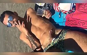 Smoking Latina with Big Tits at an Italian Beach