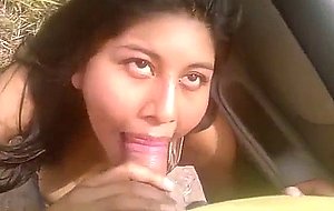 Sexy gf sucking dick like a slut n cum on her mouth in outdoor