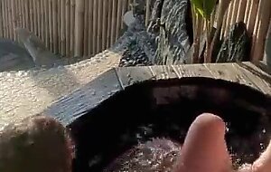 Public sex amateur couple on the veranda