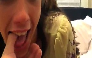 Fucking her sweet face with hard dong