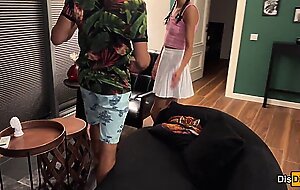 Sex wife brought two men home and humiliates cuckold husband by fucking them