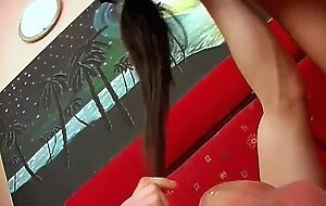 slutty brunette milf small tits sucking deep huge dick