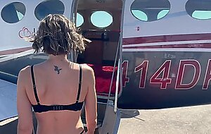 Mile High Threesome on Private Plane Ending in Double Creampie | Plane Play Fucking on Love Cloud