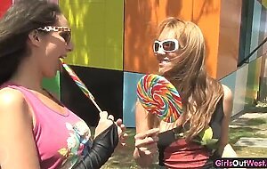 Lusty lesbian amateurs on roller skates