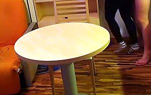 Sexy babe gets enjoyed on the table