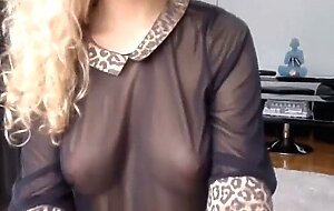 Hot blonde stripping at home for cam